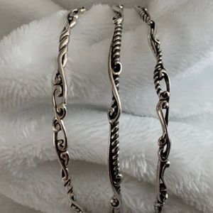 Carolyn Pollack Sterling Set of Three Bangles